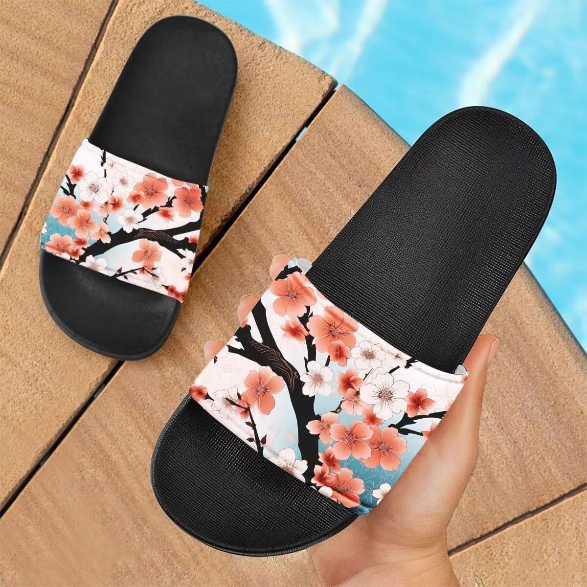 Howilath Novelty Animals Pattern Women's Slide Sandals, Casual Soft Sole Open Toe Non-Slip Single Band Slide Sandals