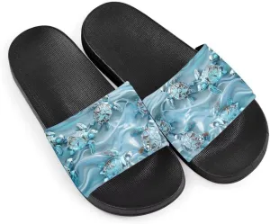 Howilath Novelty Animals Pattern Women's Slide Sandals, Casual Soft Sole Open Toe Non-Slip Single Band Slide Sandals