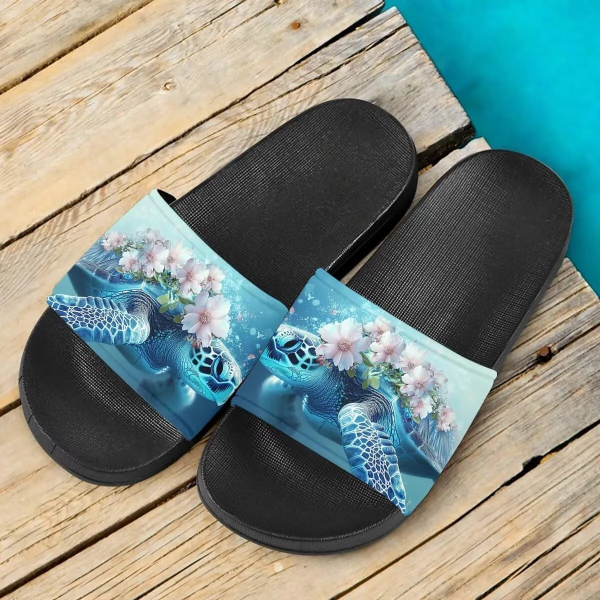 Howilath Novelty Animals Pattern Women's Slide Sandals, Casual Soft Sole Open Toe Non-Slip Single Band Slide Sandals