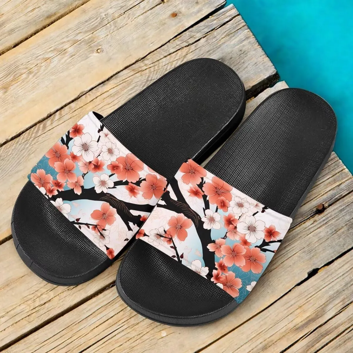 Howilath Novelty Animals Pattern Women's Slide Sandals, Casual Soft Sole Open Toe Non-Slip Single Band Slide Sandals