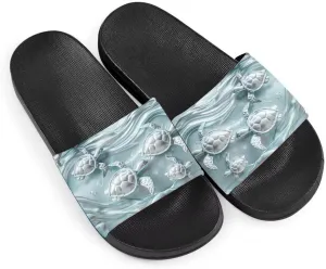 Howilath Novelty Animals Pattern Women's Slide Sandals, Casual Soft Sole Open Toe Non-Slip Single Band Slide Sandals