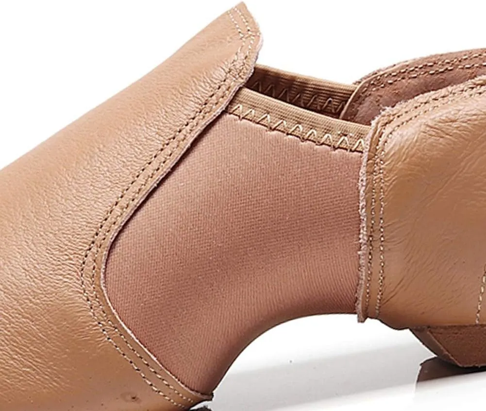HROYL Boys and Girls Jazz Dance Shoes Slip and Elastic Child‘s Leather Jazz Dance Shoes,TJ-jazz-X025