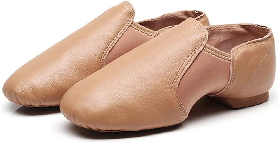 HROYL Boys and Girls Jazz Dance Shoes Slip and Elastic Child‘s Leather Jazz Dance Shoes,TJ-jazz-X025