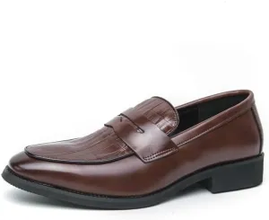 HuitJours Men Two Tone Colors Penny Loafer Slip On Pull on Dress Shoes Casual Boat Shoes Moccasins