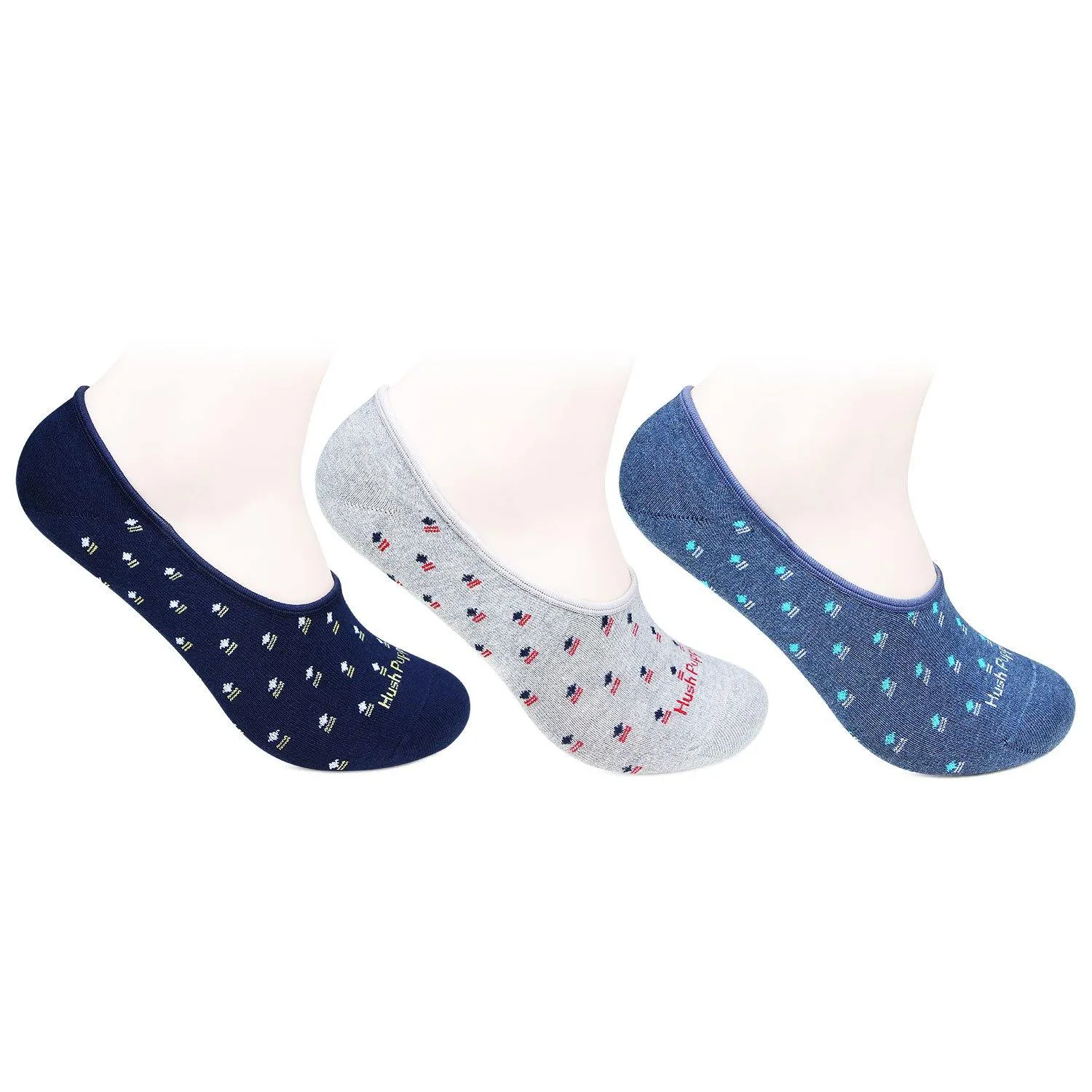 Hush Puppies Men's Multicolored Loafer Socks - Pack of 3