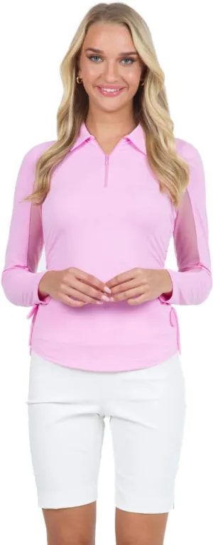 IBKUL Sun Protective UPF 50  Icefil Cooling Tech Adjustable Length Long Sleeve Polo 48000