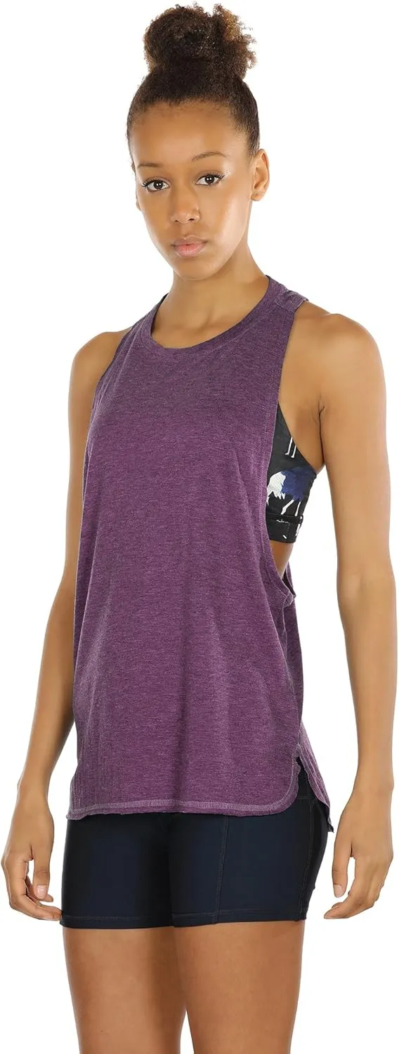 icyzone Women's Racerback High Neck Workout Athletic Yoga Muscle Tank Tops