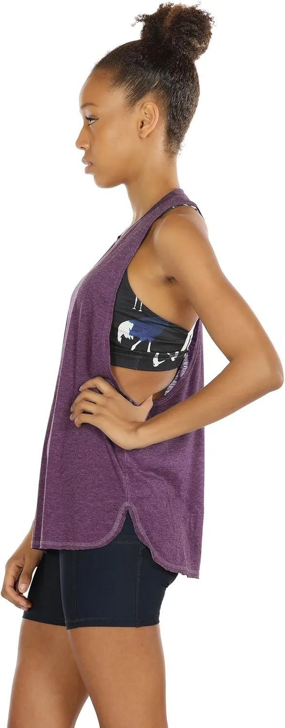 icyzone Women's Racerback High Neck Workout Athletic Yoga Muscle Tank Tops