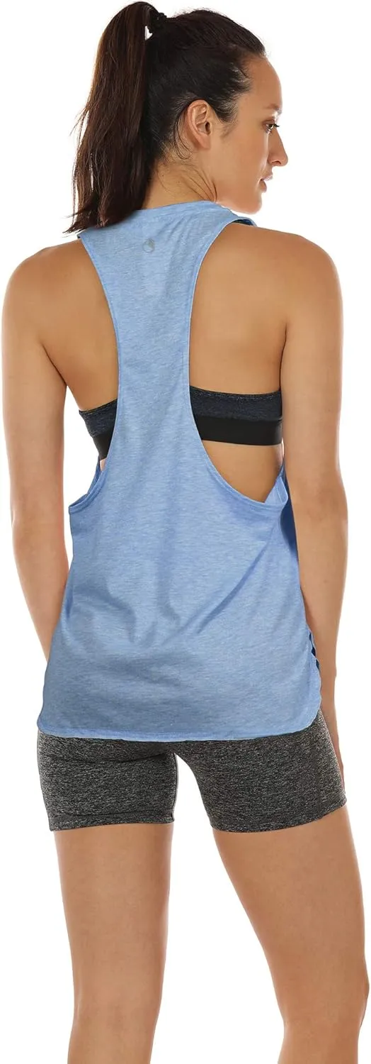 icyzone Women's Racerback High Neck Workout Athletic Yoga Muscle Tank Tops