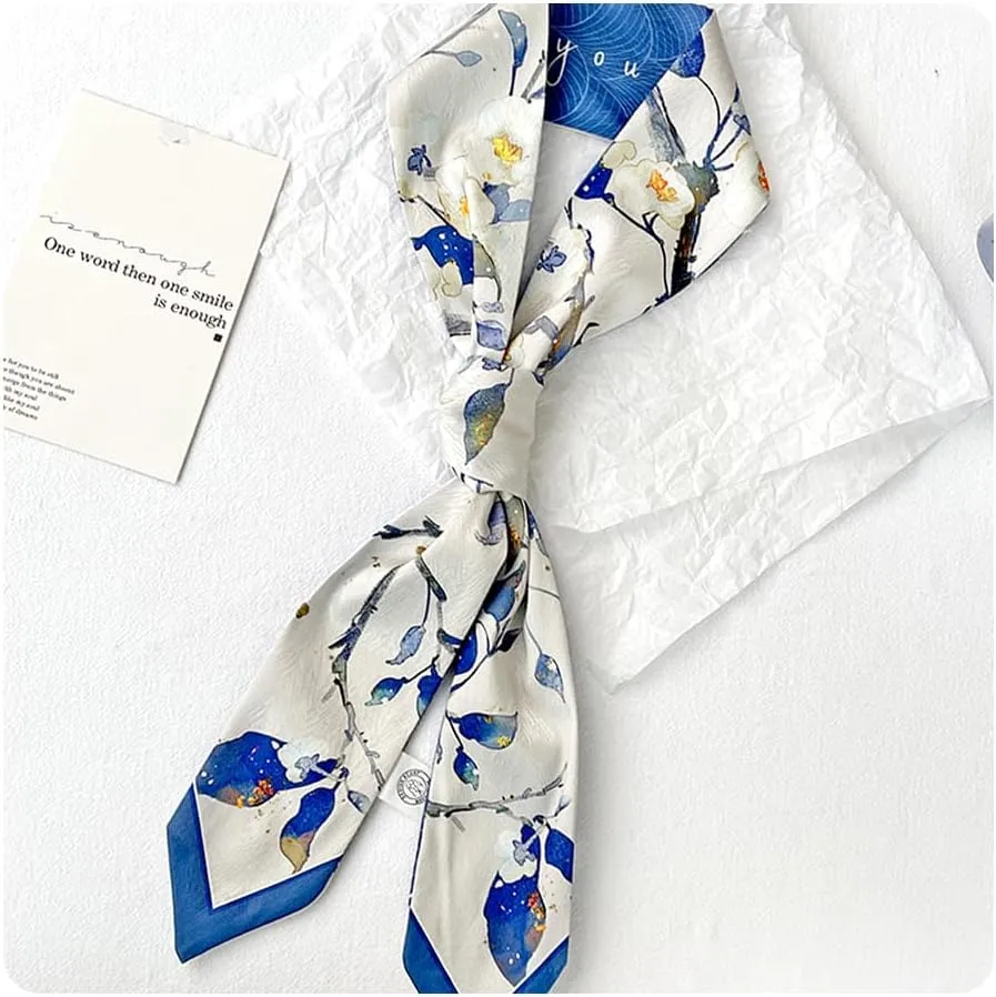 IMLECK Fashion Silk Feeling Headscarf for Women Girls Lightweight Graceful Scarf