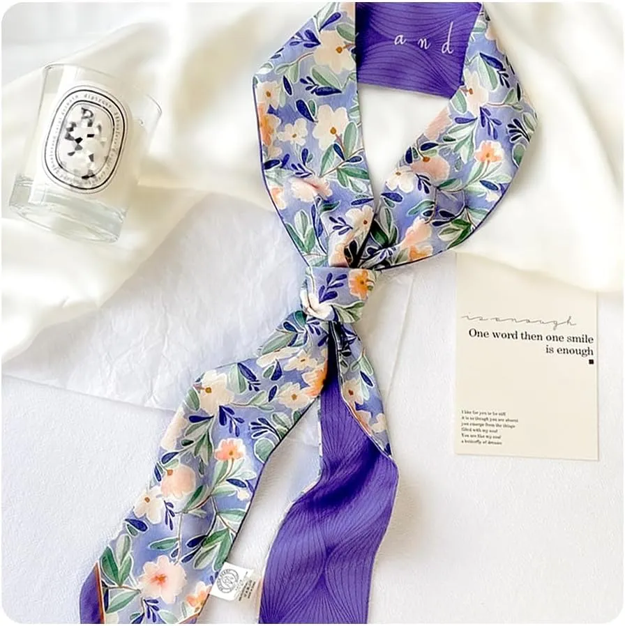 IMLECK Fashion Silk Feeling Headscarf for Women Girls Lightweight Graceful Scarf