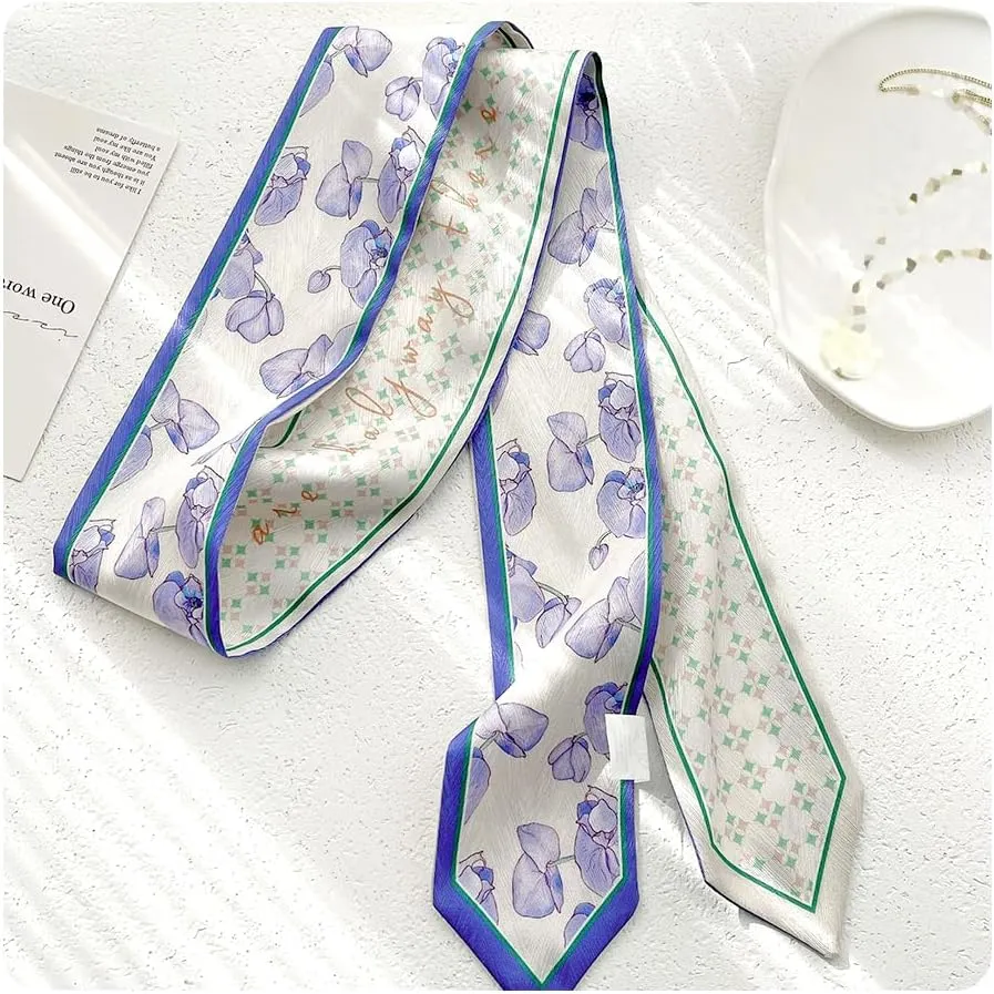 IMLECK Fashion Silk Feeling Headscarf for Women Girls Lightweight Graceful Scarf