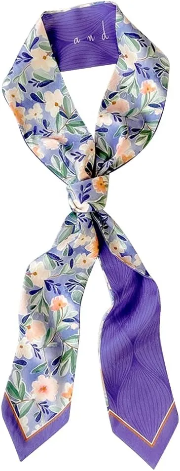 IMLECK Fashion Silk Feeling Headscarf for Women Girls Lightweight Graceful Scarf