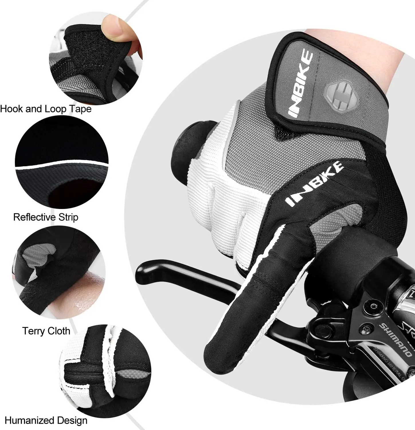 INBIKE 5mm Gel Padded Mens Cycling Gloves Breathable & Wear Resistant