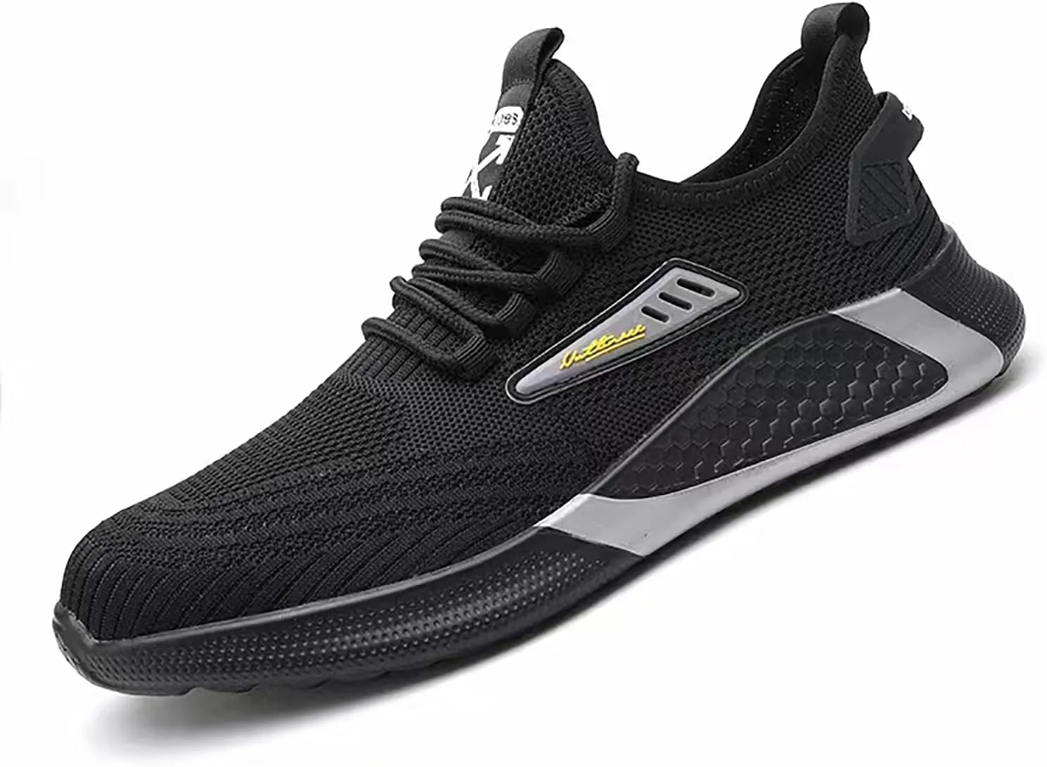 Indestructible Steel Toe Shoes for Men Work Shoes for Women Puncture Proof Comfortable Slip On Breathable Lightweight Safety Shoes for Industrial Coustruction,Black