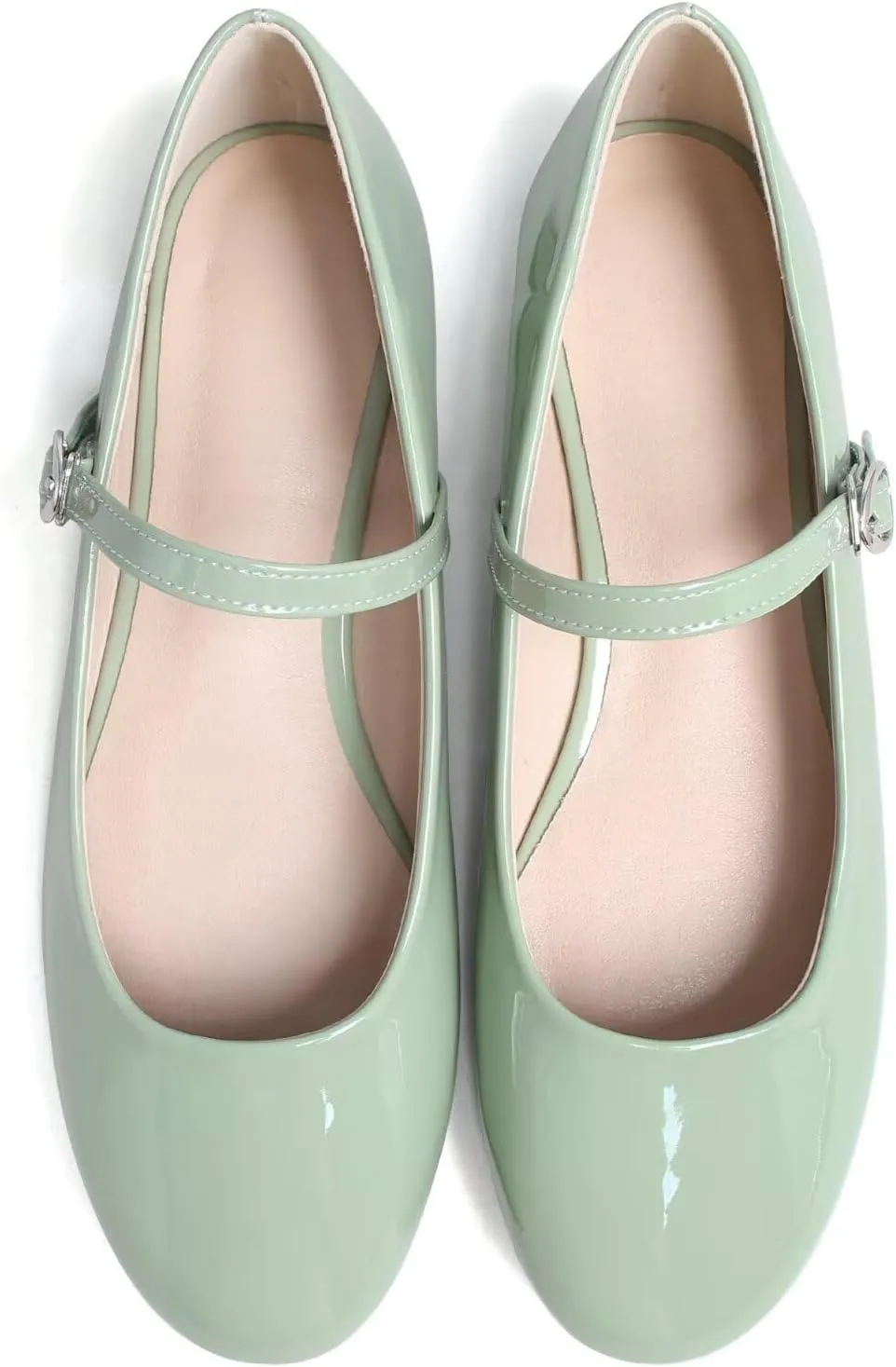 INEELUYI Womens Mary Jane Shoes Retro PU Flats Round Toe One Line Strap Flats Comfortable Ballet Flats Walking Flat Shoes