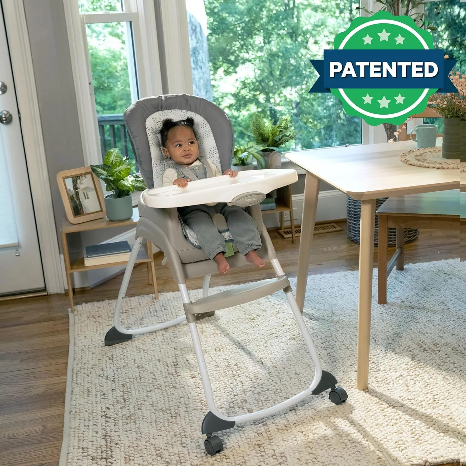Ingenuity Full Course 6-in-1 High Chair - Baby to 5 Years Old, 6 Convertible Modes, 2 Dishwasher Safe Trays - Astro, 13108