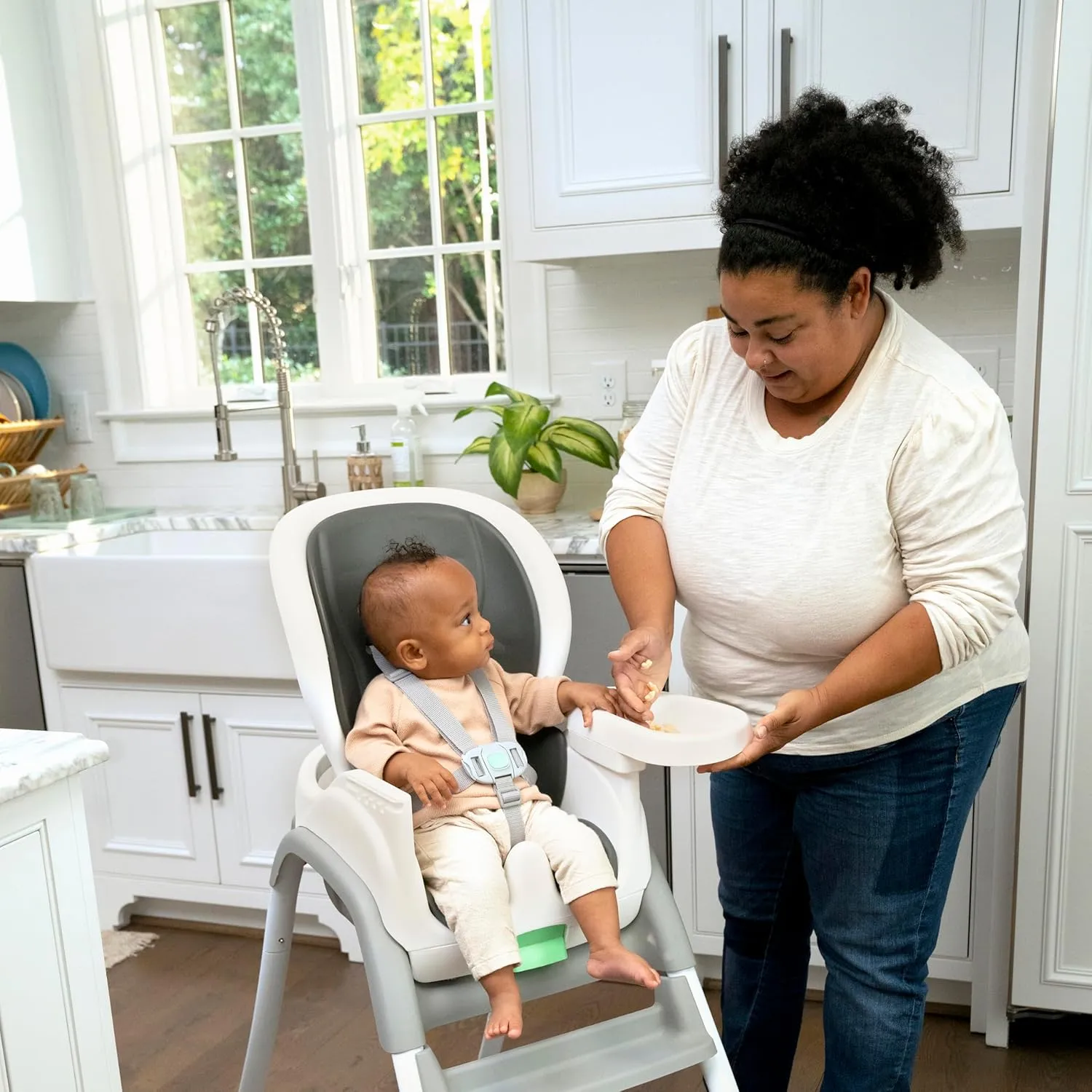 Ingenuity Full Course SmartClean 6-in-1 High Chair – SmartClean EVA Foam, 5 Point Safety Harness, 2 Dishwasher Safe Trays – Slate