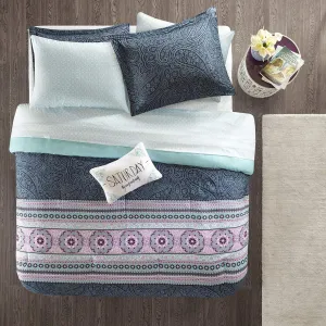 Intelligent Design Gemma Comforter Set Twin XL Size Bed in A Bag - Teal, Medallion Paisley – 7 Piece Bed Sets – Ultra Soft Microfiber Teen Bedding for Girls Bedroom, Blue (ID10-1221)