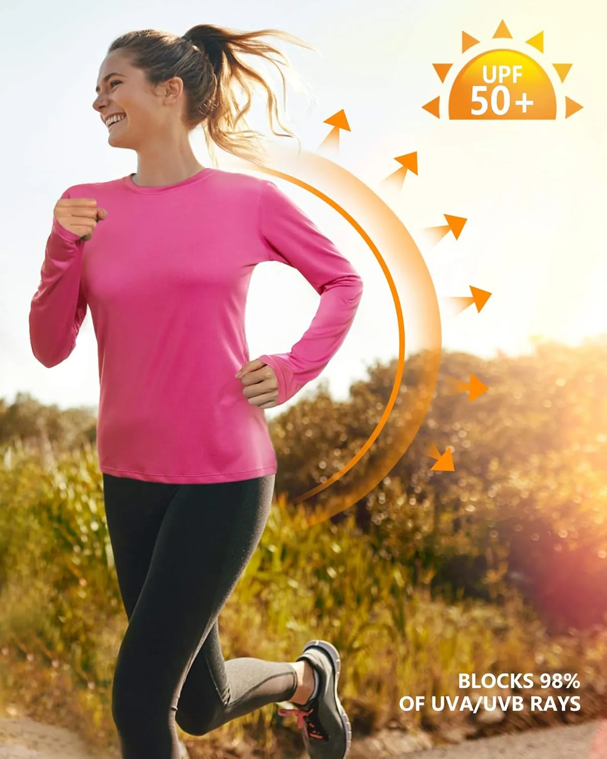 isnowood Women's Sun Protection Long Sleeve Shirts, UPF 50  UV Swim Rash Guard Shirt, Lightweight Workout Hiking Running Tops