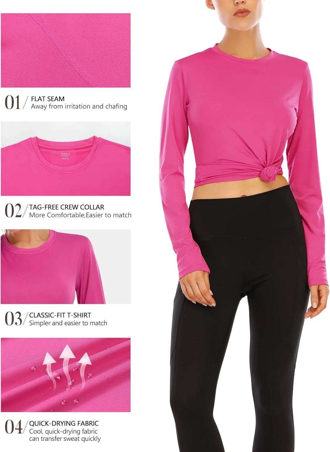isnowood Women's Sun Protection Long Sleeve Shirts, UPF 50  UV Swim Rash Guard Shirt, Lightweight Workout Hiking Running Tops