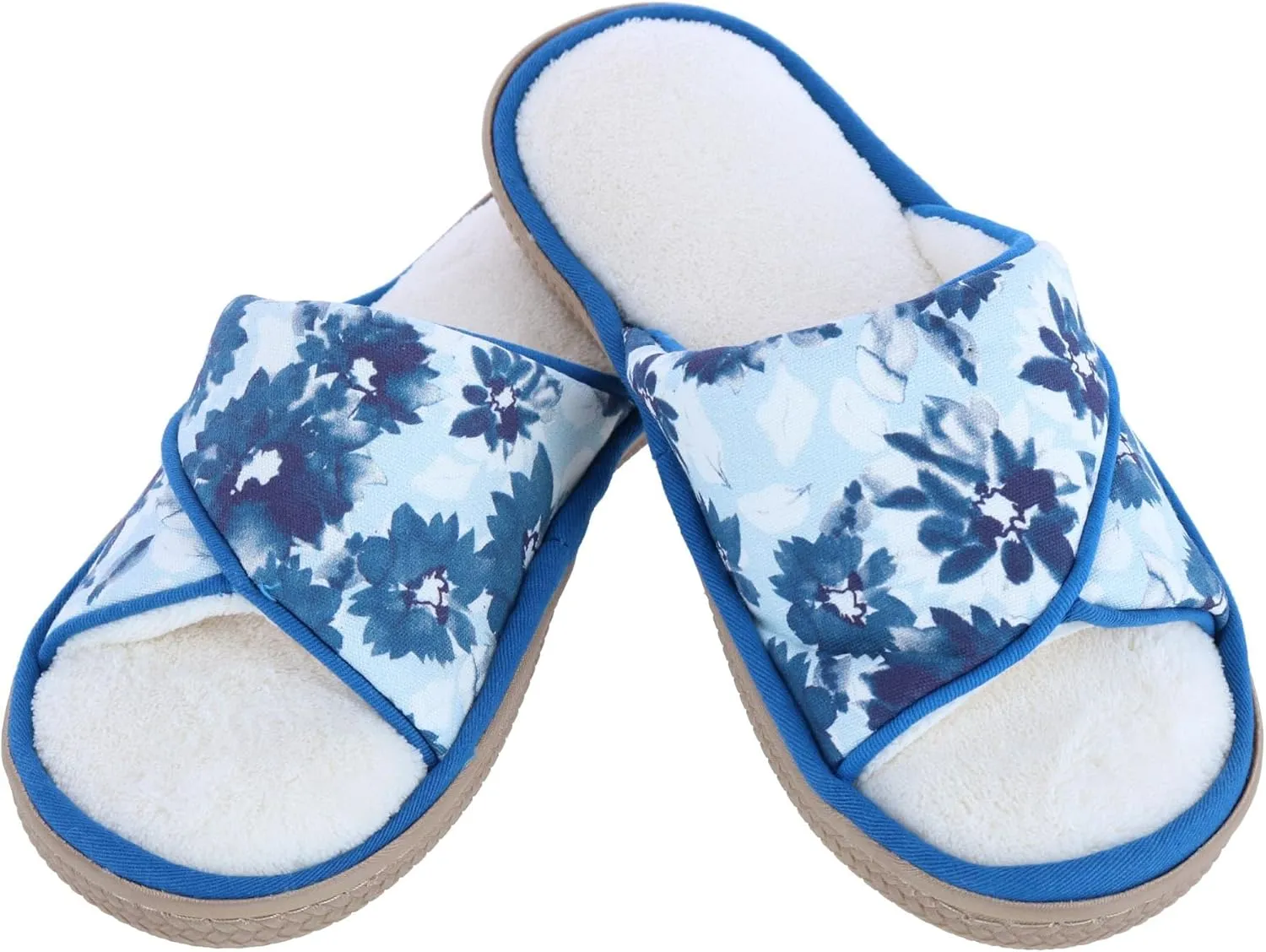 isotoner Womens Organic Cotton Floral Keilly Slide Slippers