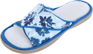 isotoner Womens Organic Cotton Floral Keilly Slide Slippers