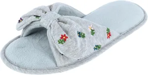isotoner Womens Recycled Embroidered Jersey Tie Slide