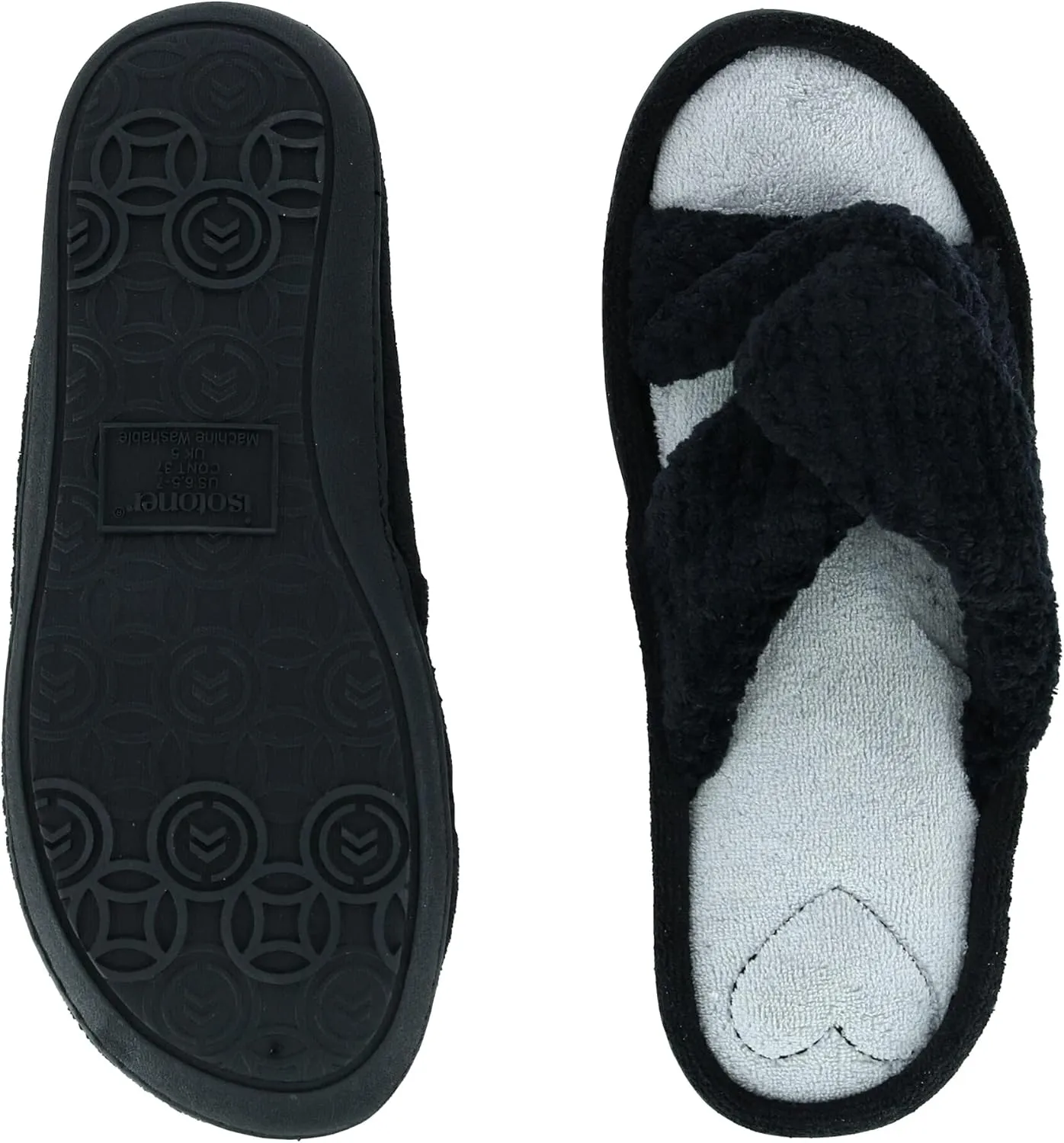 isotoner Womens Recycled Popcorn Microterry Twist Slide