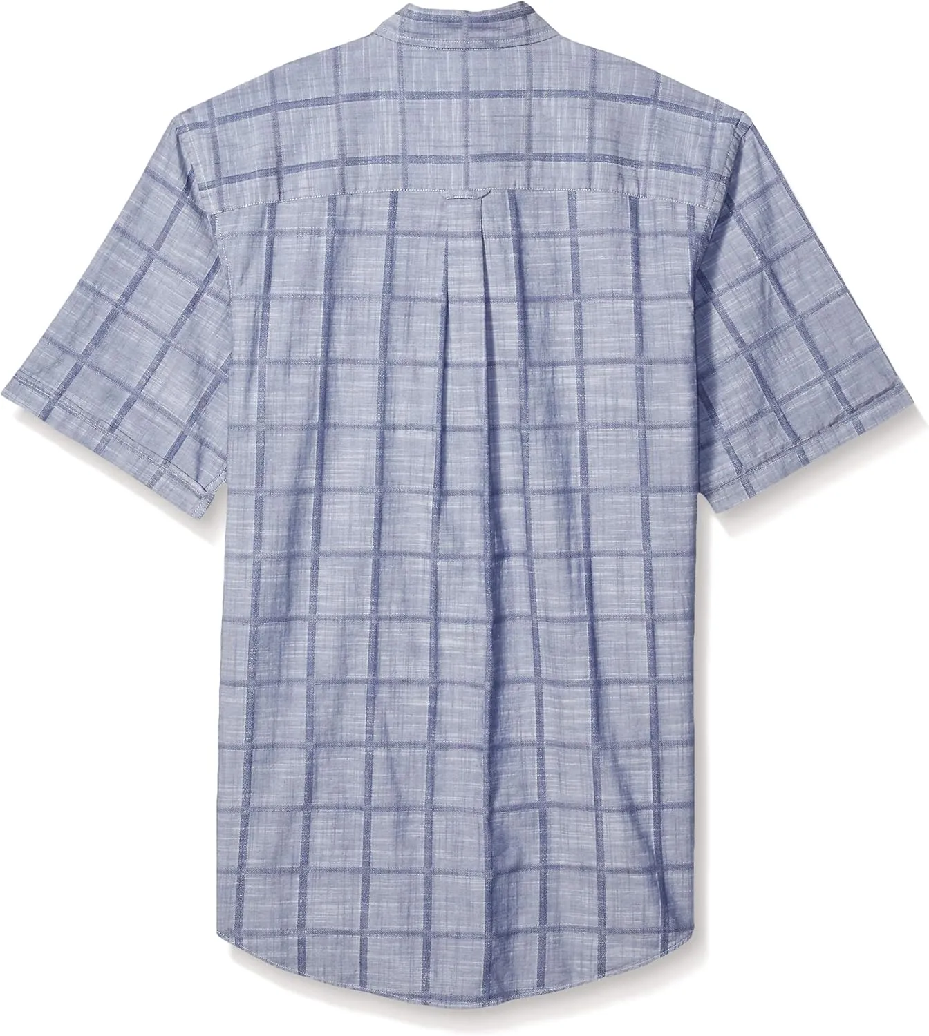 IZOD Men's Big and Tall Saltwater Short Sleeve Windowpane Button Down Shirt