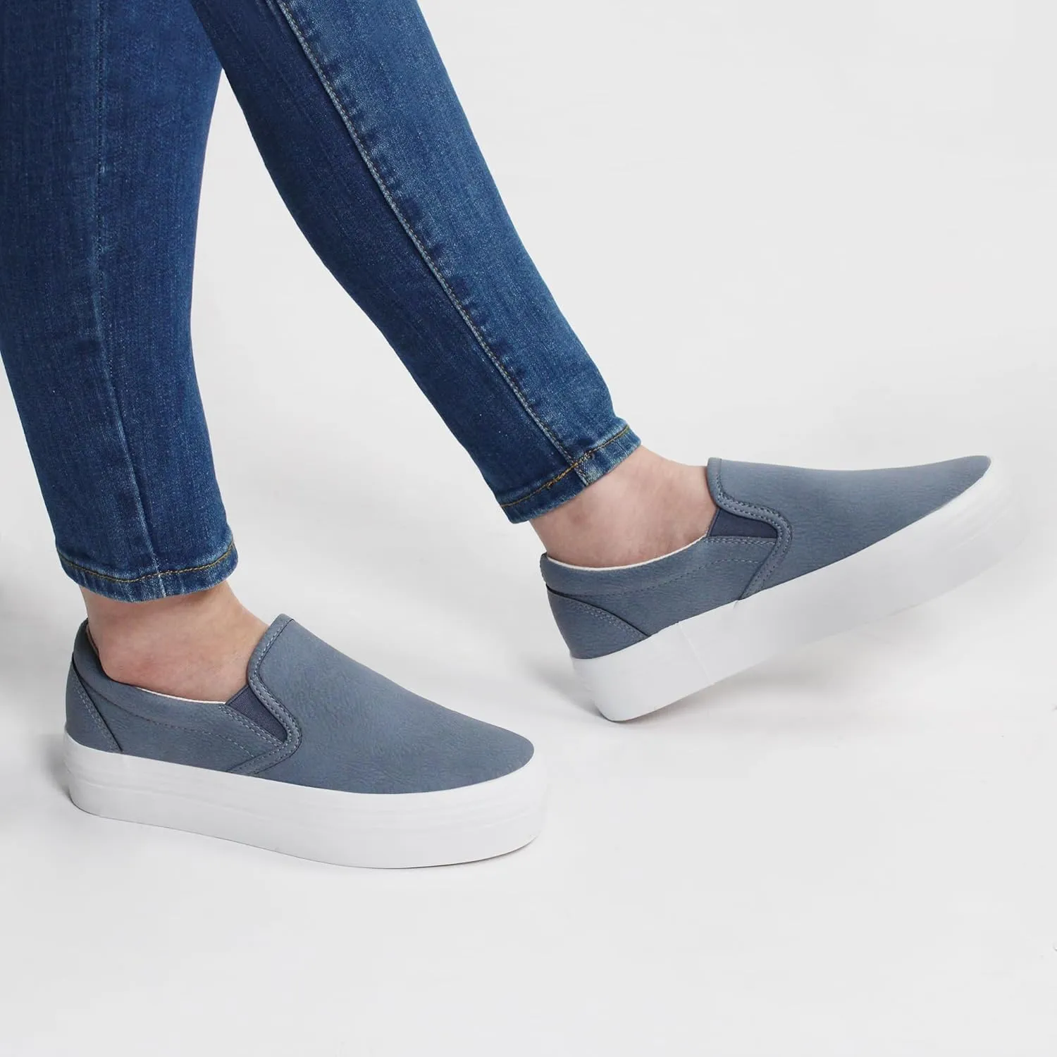 JABASIC Women Slip-on Platform Loafers Casual Comfortable Loafer Shoes