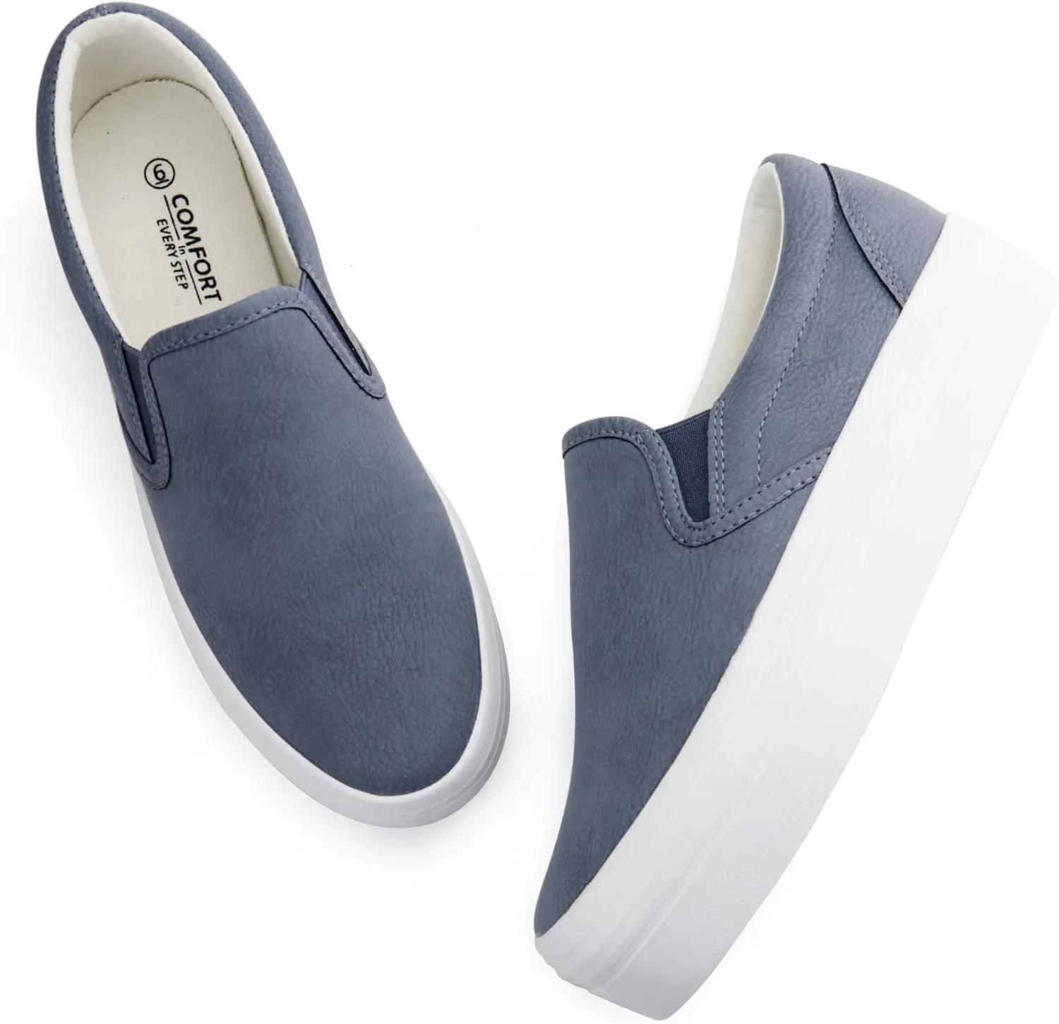 JABASIC Women Slip-on Platform Loafers Casual Comfortable Loafer Shoes