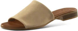 JATAREA Women’s Slip-On Leather Flat Sandals with Round Open Toe | Classic and Trendy Slippers - CAVERY