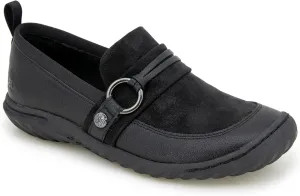 JBU Women's Phoebe Slip On Fashion Comfort Loafer Flat, Black, 6