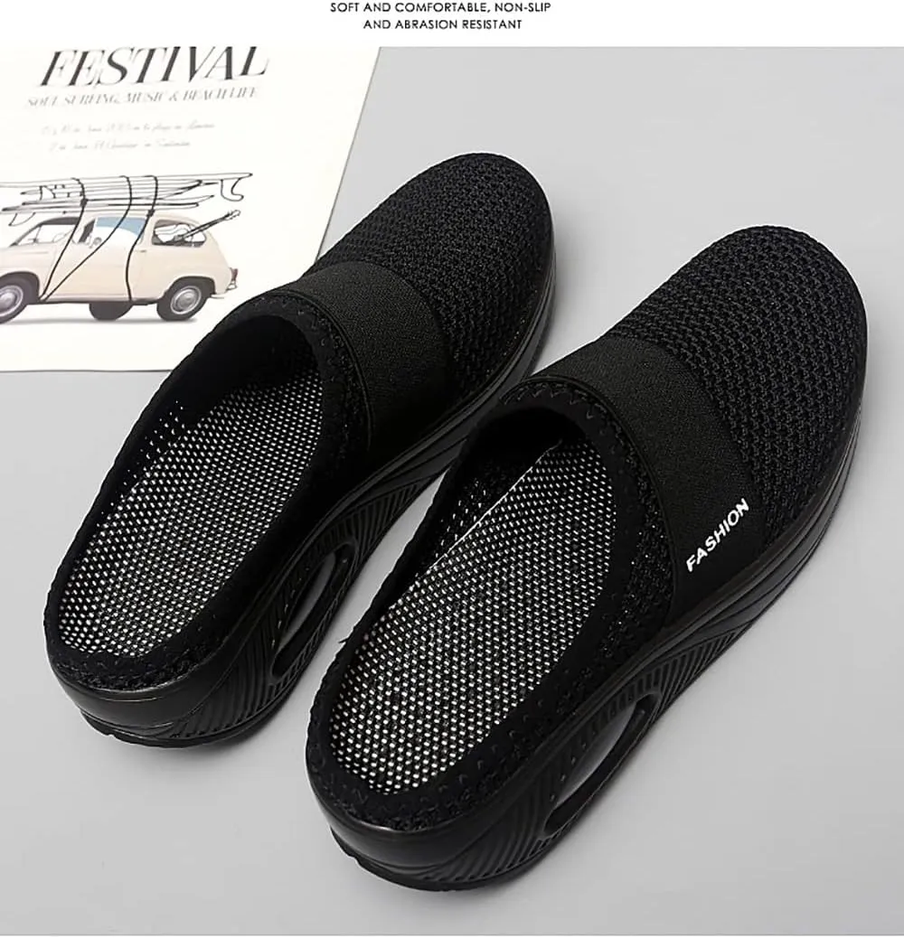 JITUUE Women's Garden Clogs Mesh Slip-on Slippers Summer Breathable Lightweight Quick Drying Garden Shoes Outdoor Walking Slippers