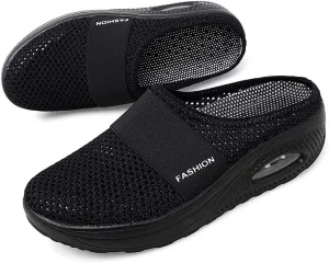 JITUUE Women's Garden Clogs Mesh Slip-on Slippers Summer Breathable Lightweight Quick Drying Garden Shoes Outdoor Walking Slippers