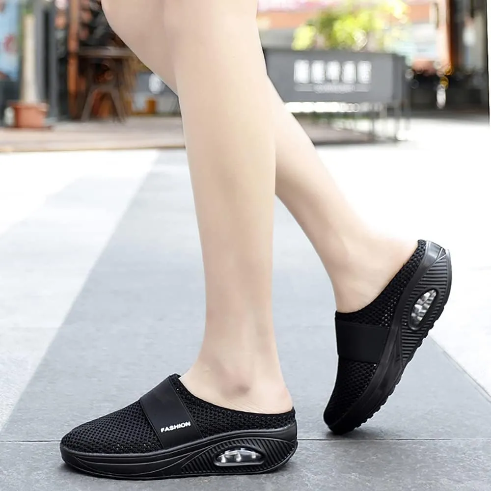 JITUUE Women's Garden Clogs Mesh Slip-on Slippers Summer Breathable Lightweight Quick Drying Garden Shoes Outdoor Walking Slippers