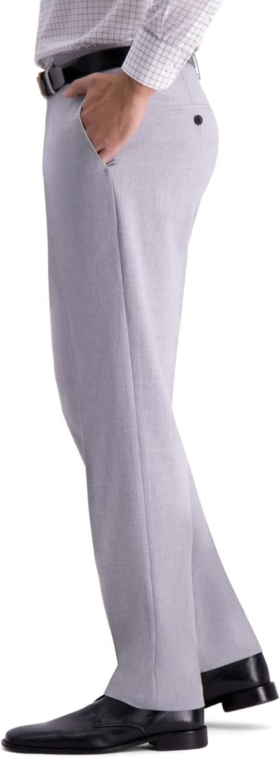 J.M. Haggar Men's 4-Way Stretch Straight Fit Flat Front Dress Pant