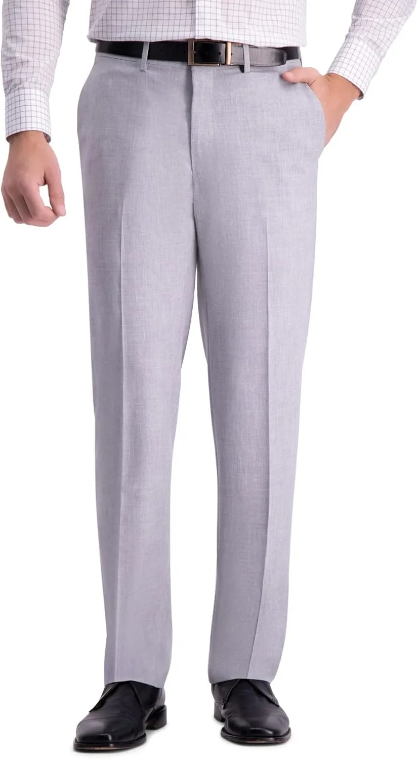J.M. Haggar Men's 4-Way Stretch Straight Fit Flat Front Dress Pant