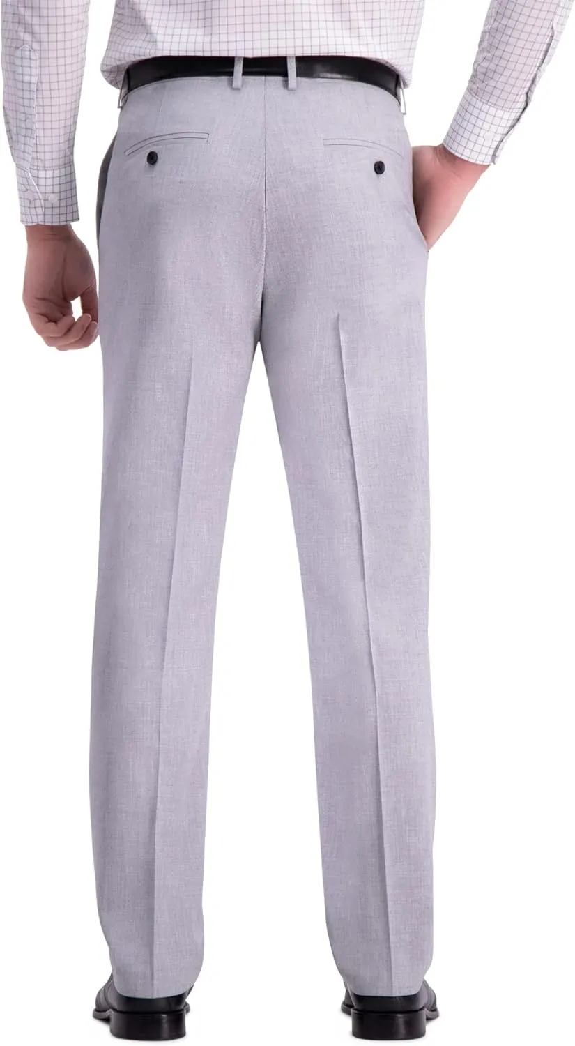 J.M. Haggar Men's 4-Way Stretch Straight Fit Flat Front Dress Pant