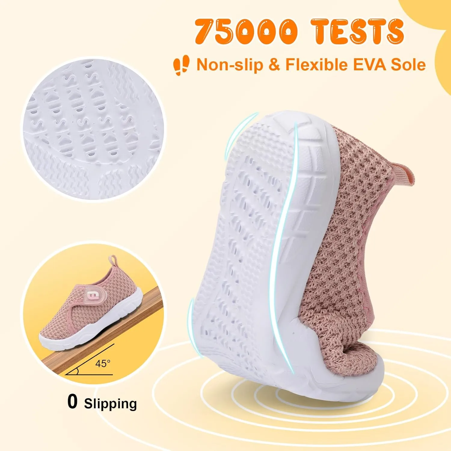 JOINFREE Toddler Boys Girls Barefoot Shoes Breathable Kids Sneakers Lightweight Walking Shoes Slip On Tennie Shoes Wide School Shoes