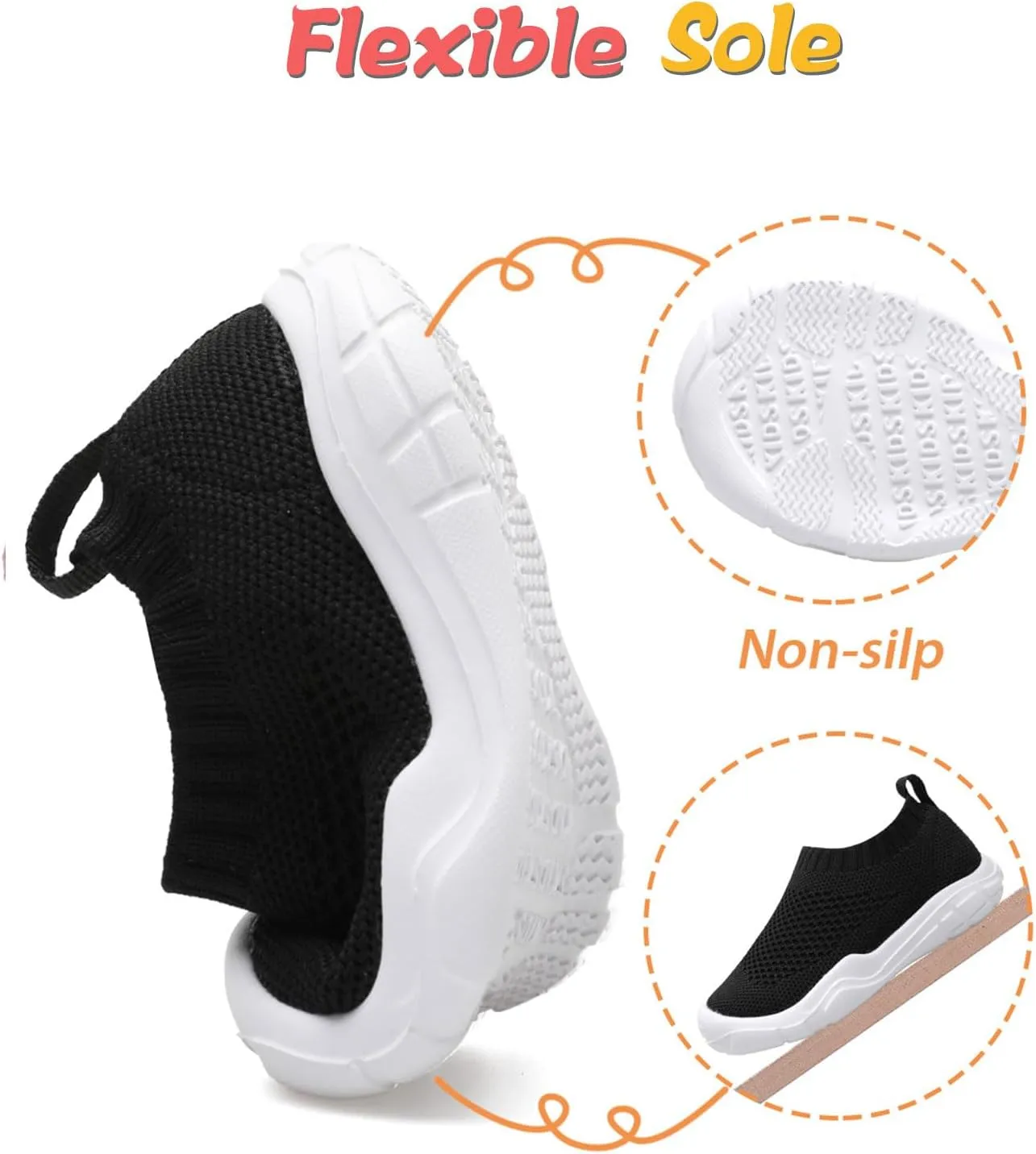 JOINFREE Toddler Boys Girls Sneaker Slip On Shoes Kids Lightweight Breathable Walking Shoes
