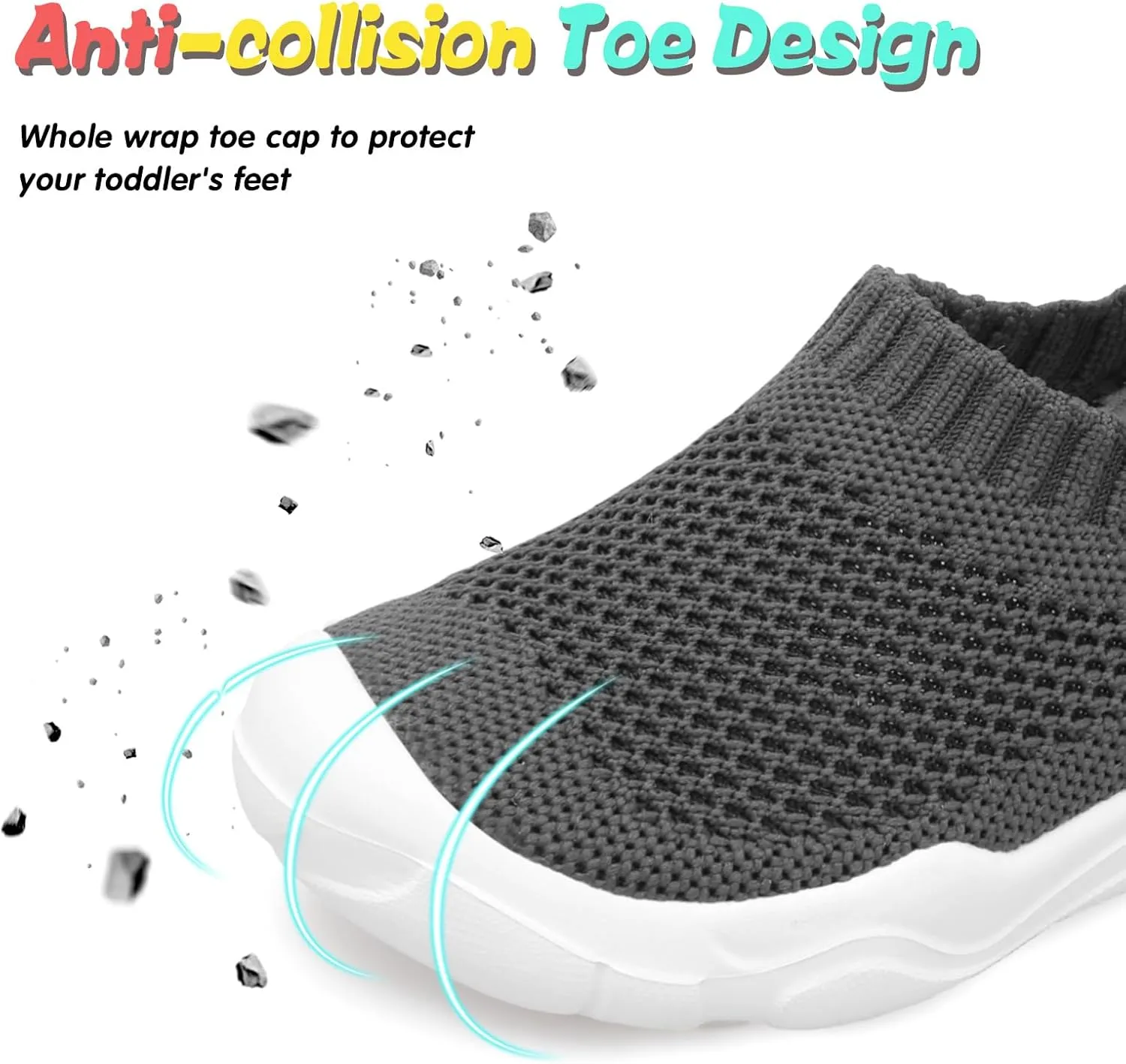 JOINFREE Toddler Boys Girls Sneaker Slip On Shoes Kids Lightweight Breathable Walking Shoes