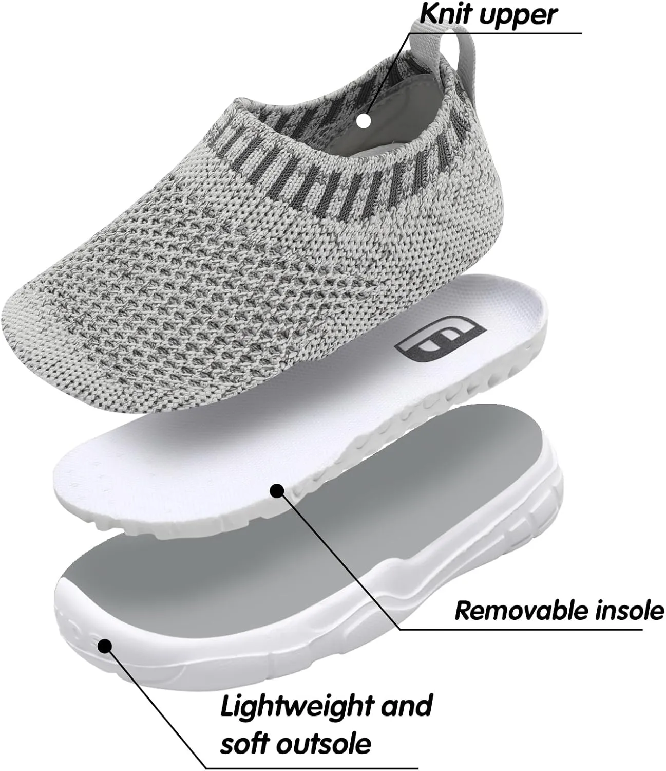 JOINFREE Toddler Boys Girls Sneaker Slip On Shoes Kids Lightweight Breathable Walking Shoes