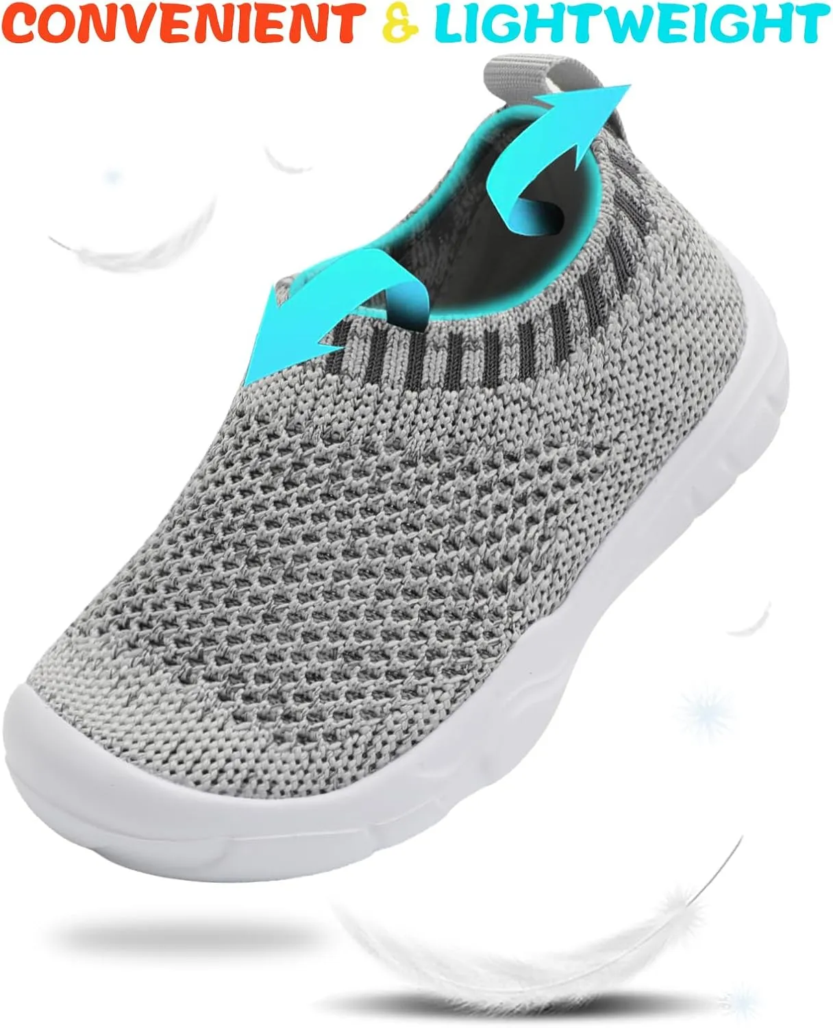 JOINFREE Toddler Boys Girls Sneaker Slip On Shoes Kids Lightweight Breathable Walking Shoes