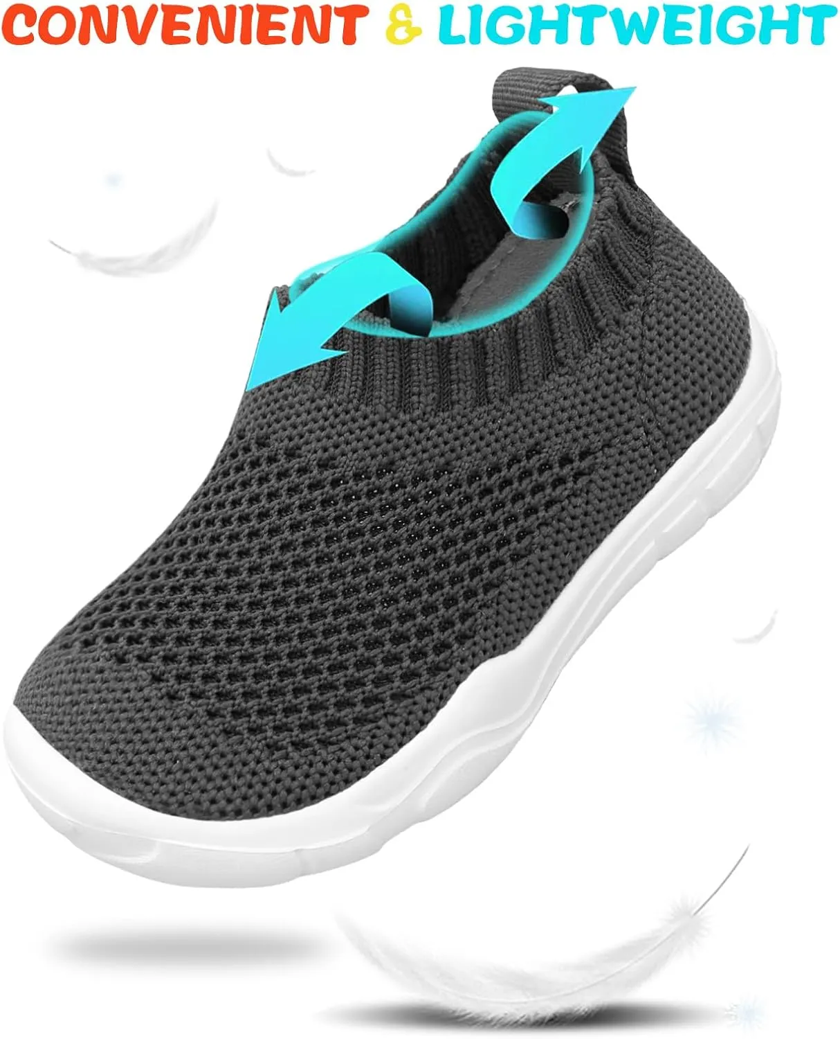 JOINFREE Toddler Boys Girls Sneaker Slip On Shoes Kids Lightweight Breathable Walking Shoes