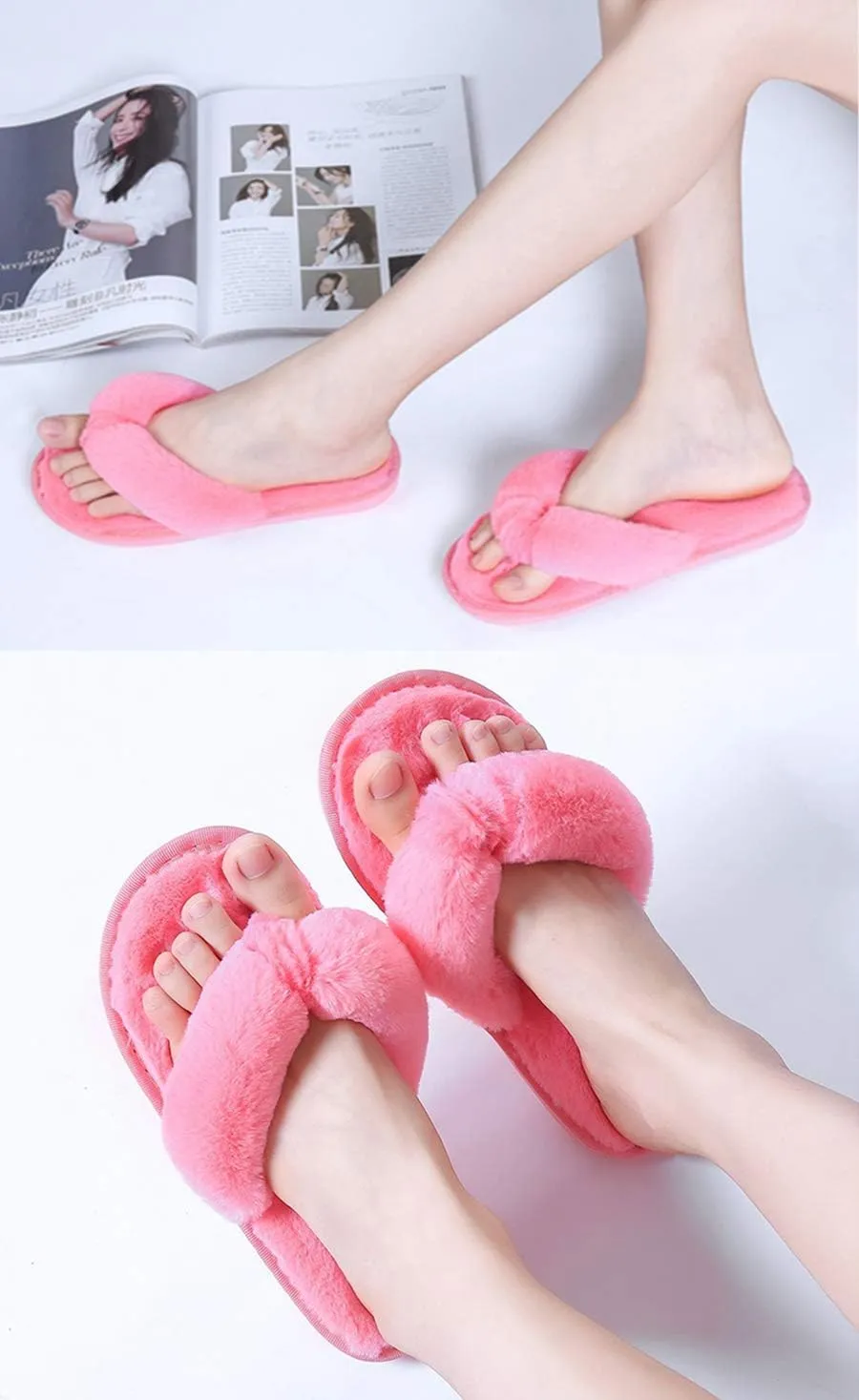 JOINFREE Women's Bedroom Slippers Comfort Four Season Classy Indoor Spa Slide Shoes