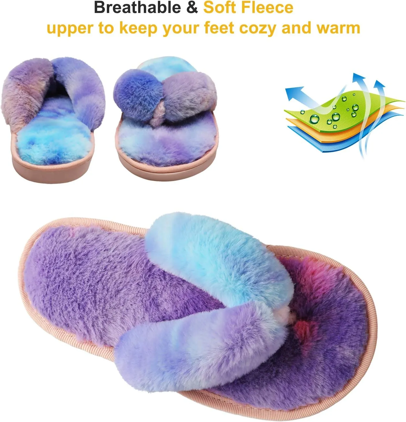 JOINFREE Women's Bedroom Slippers Comfort Four Season Classy Indoor Spa Slide Shoes