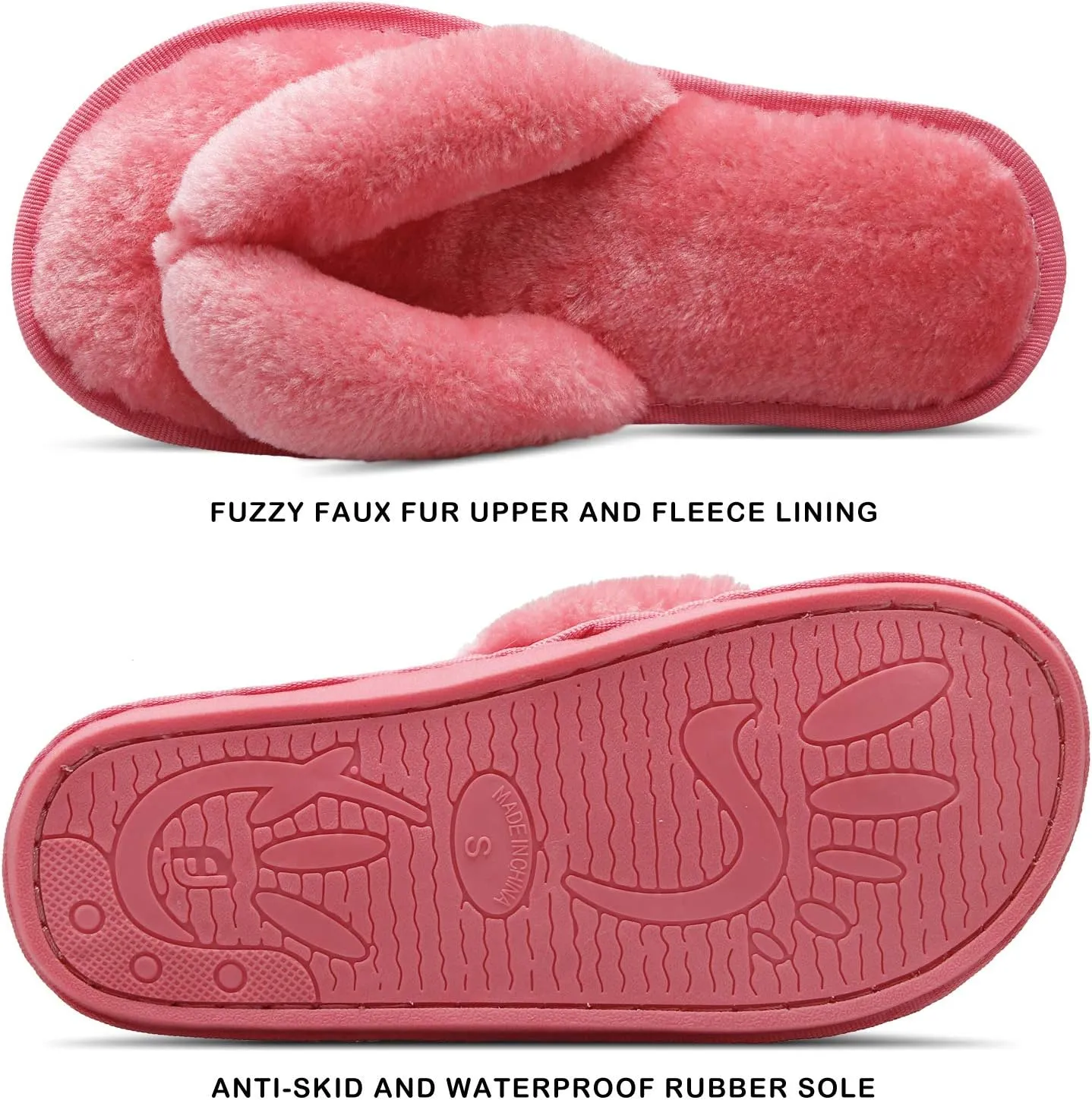 JOINFREE Women's Bedroom Slippers Comfort Four Season Classy Indoor Spa Slide Shoes