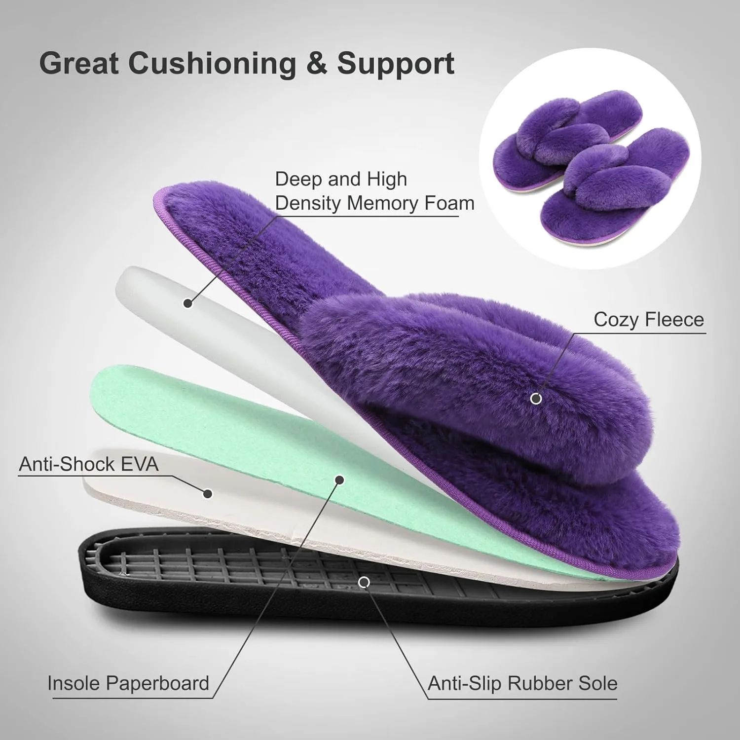 JOINFREE Women's Bedroom Slippers Comfort Four Season Classy Indoor Spa Slide Shoes